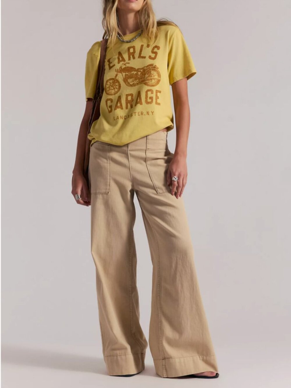 NWT We The Free Breezy Denim Pull On Jeans Kahki Sz M